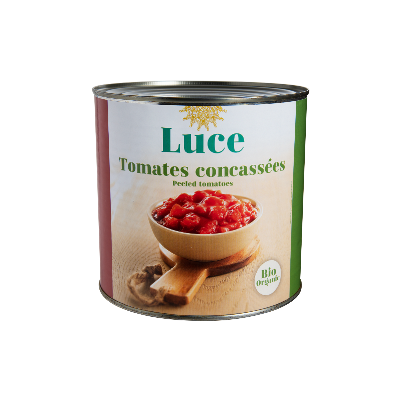Tomate concassée 2.5kg (boîte métal) PNE : 1.53kg