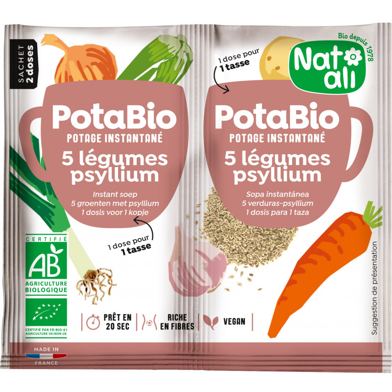 Potabio 5 légumes-psyllium sachet 2 doses