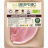 Jambon supérieur avec couenne conservation sans nitrite x4 160g