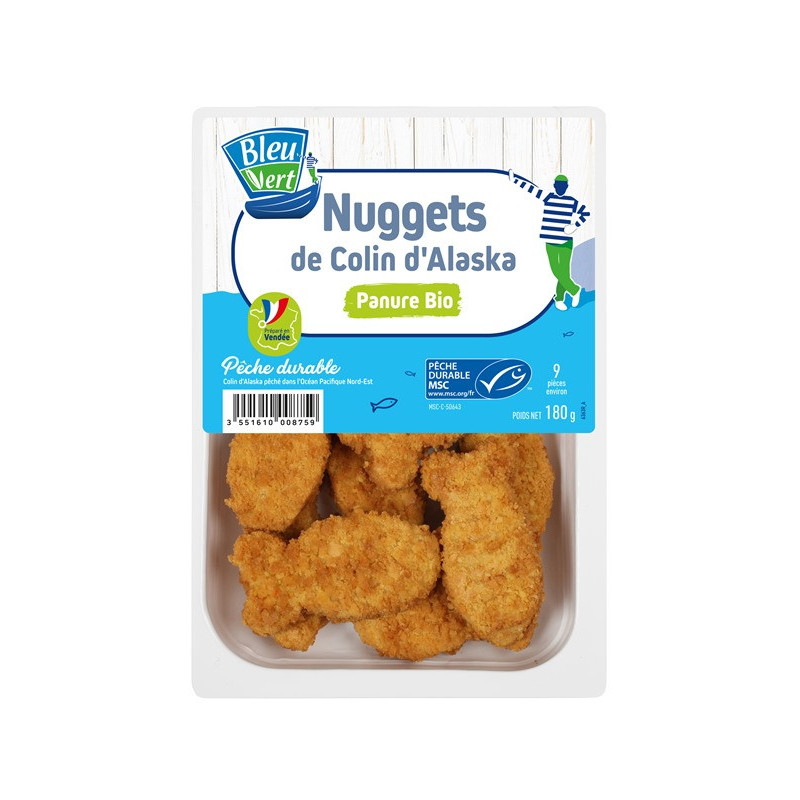 Nuggets de poisson MSC avec panure Bio pour 2 portions, 180g