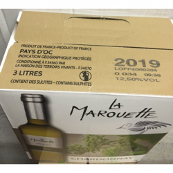 Vin blanc IGP Pays d'OC La Marouette Chardonnay bib 3L