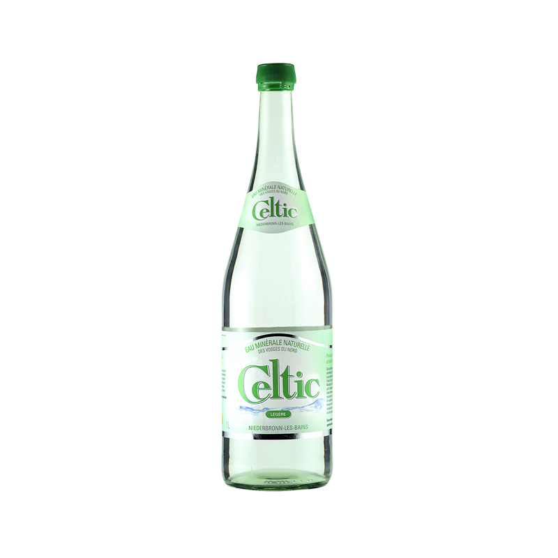 Eau minérale naturelle pétillante légère bouteille verre 1l