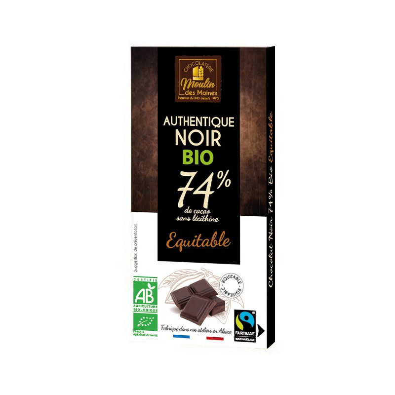 Chocolat noir 74% de cacao 100g