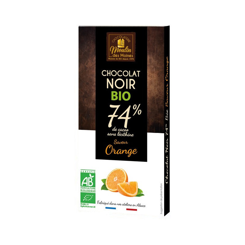 Chocolat noir à l'orange 100g