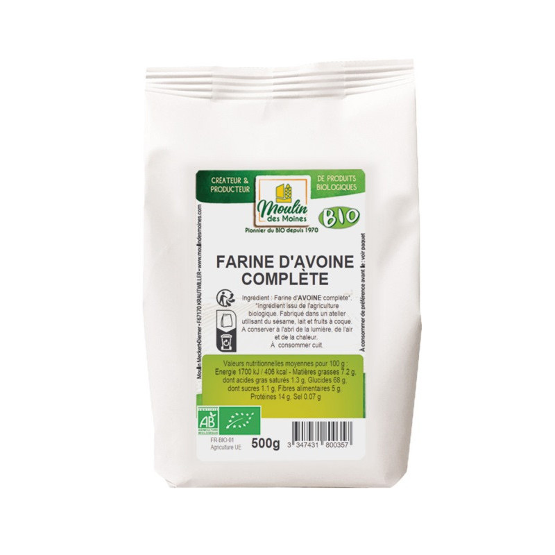 Farine d'avoine complète 500g