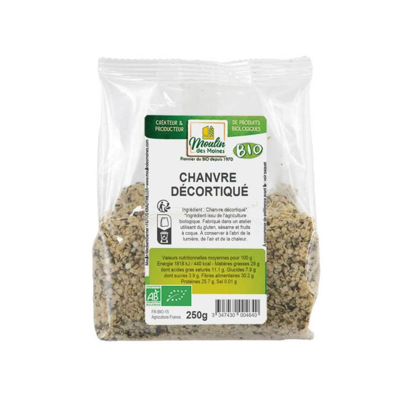 Graines de chanvre décortiquées 250g