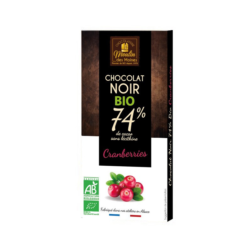 Chocolat noir cranberries 100g