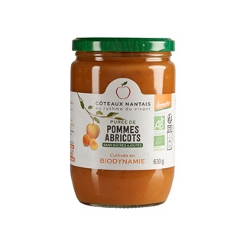 Purée pommes abricots Demeter 630g