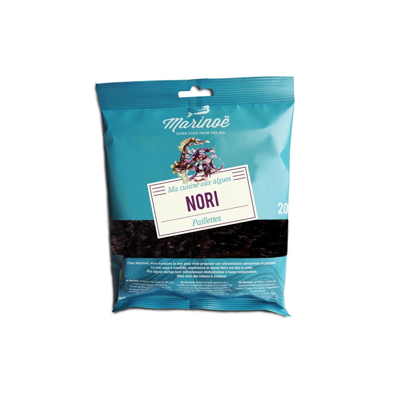 Nori paillettes 20g, porphyra spp ( cueillette sauvage, origine Atlantique)