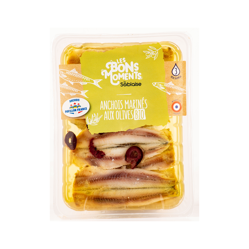 Anchois marinés aux olives bio 150g