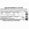 Anchois marinés à l'ail bio 150g