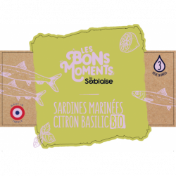 Sardines marinées au citron et basilic bio 150g