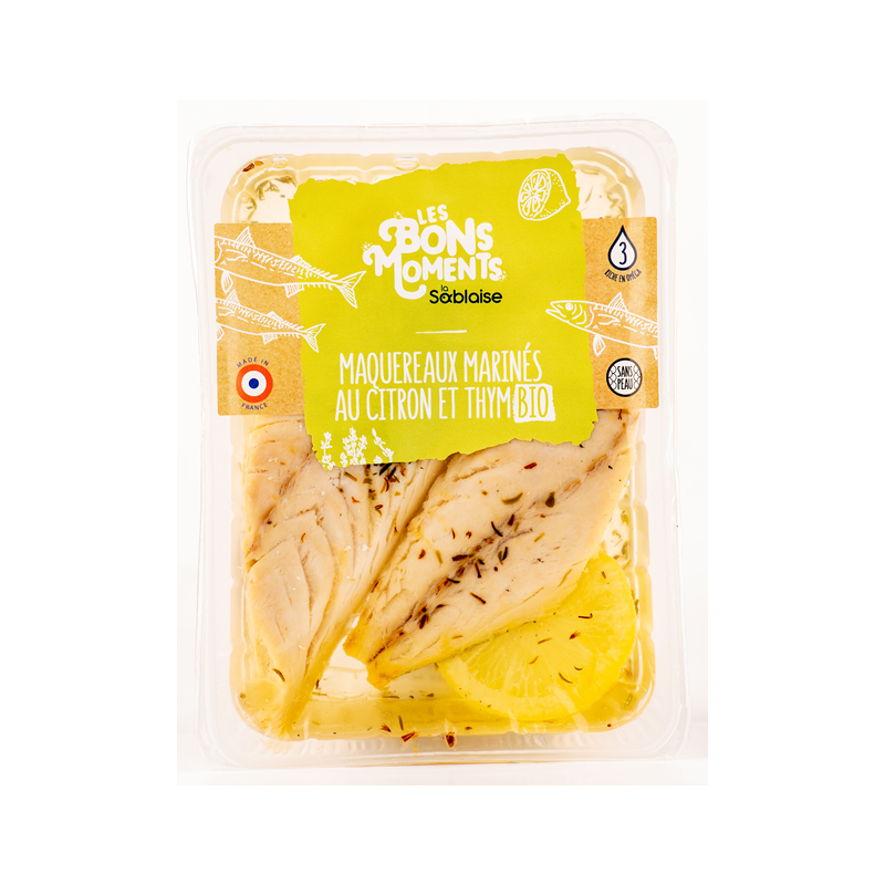 Maquereaux marinés au citron et thym bio 150g