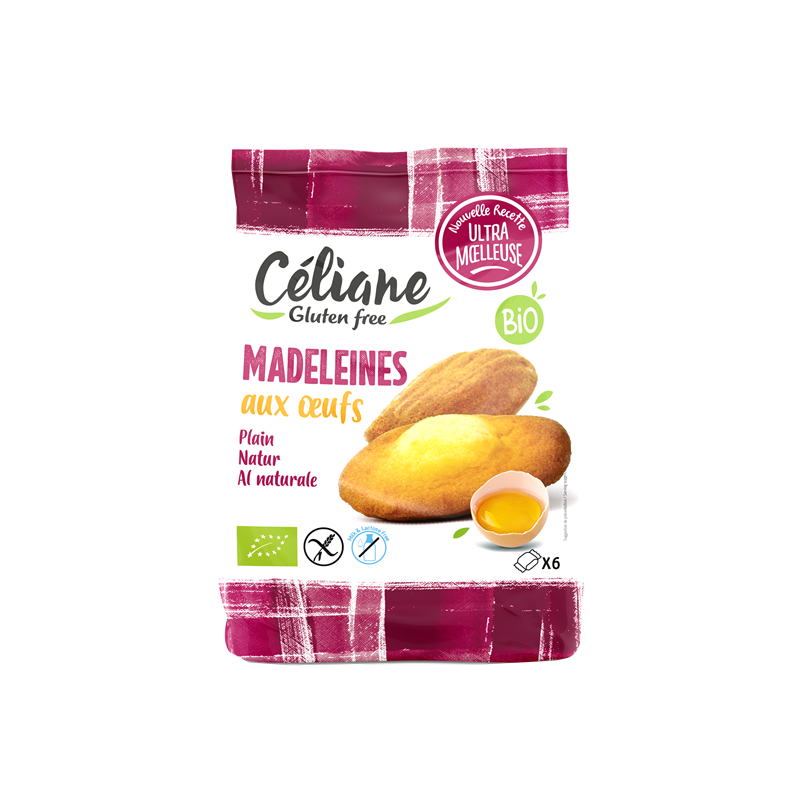 Madeleines aux oeufs, sans gluten sans lactose (x6) 180g