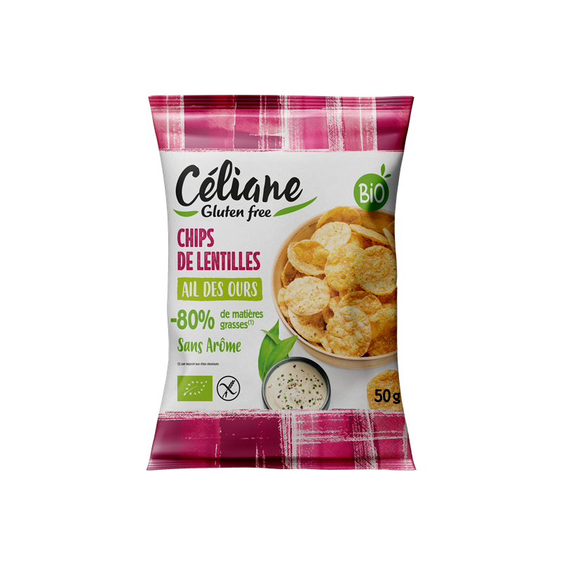 Chips de lentilles ail des ours, sans gluten  50g