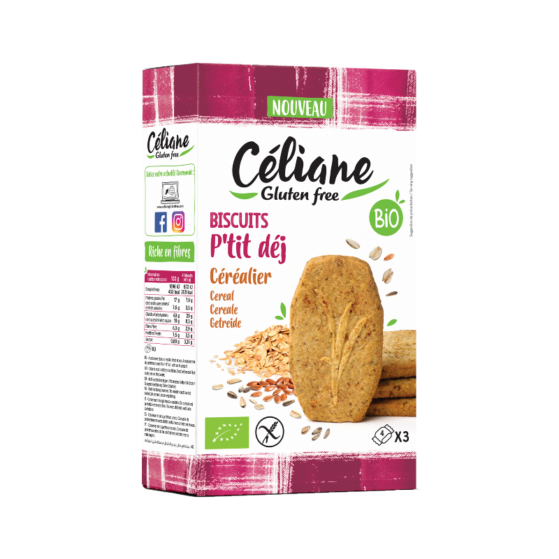 Biscuit petit-déjeuner céréalier, sans gluten 140g