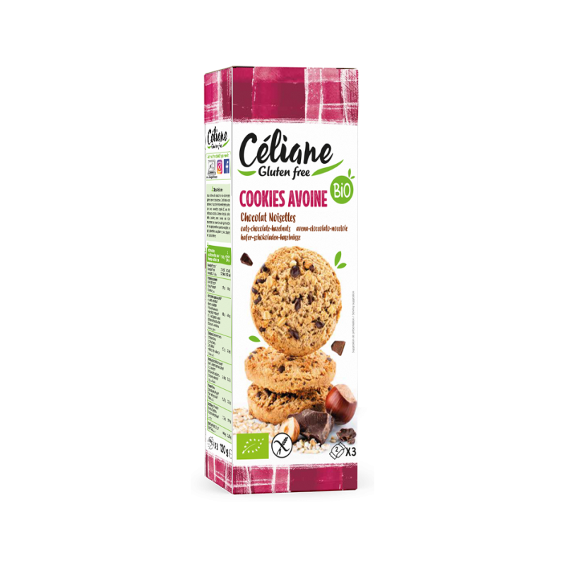Cookies avoine chocolat noisette, sans gluten 120g