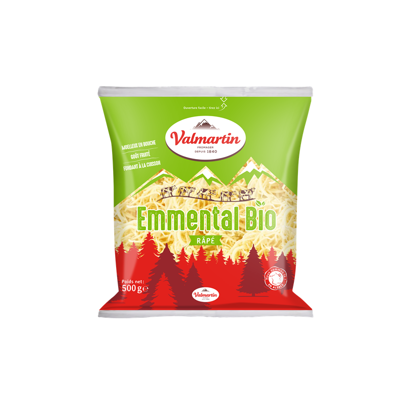 Emmental râpé au lait pasteurisé 500g