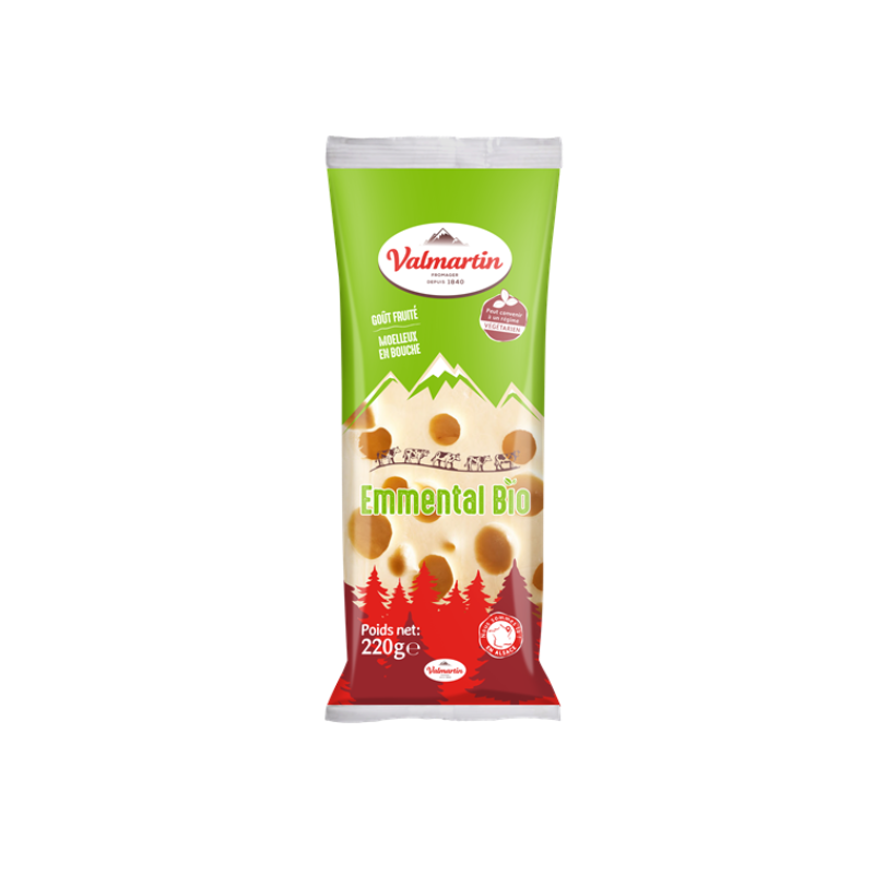 Emmental portion au lait pasteurisé 220g