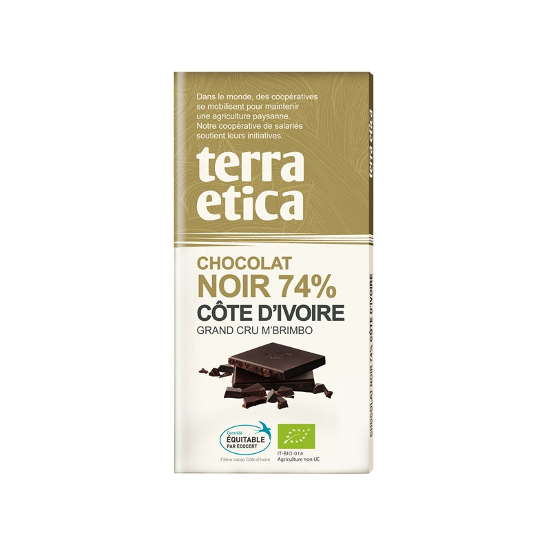 Tablette chocolat noir 74% de cacao 100g