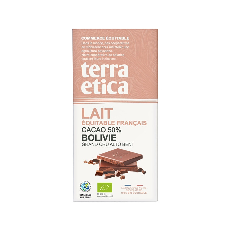 Tablette chocolat lait 50% de cacao 100g