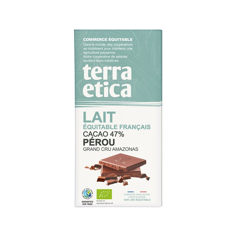 Tablette chocolat lait 47% de cacao 100g