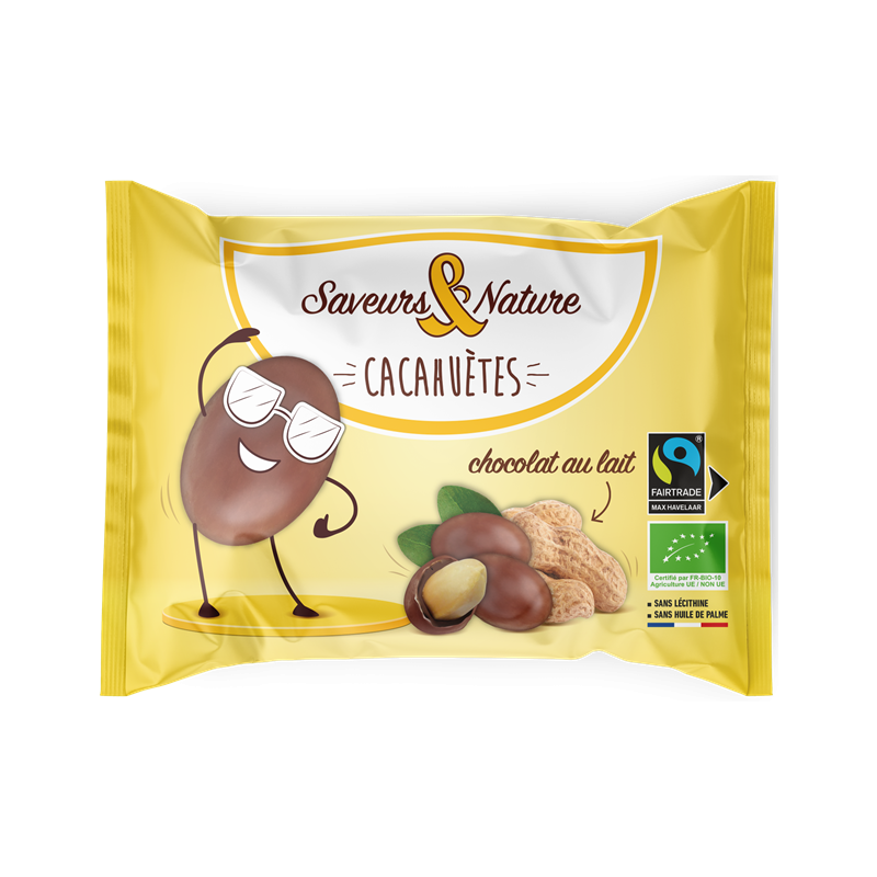 Drôles de cacahuètes enrobées de chocolat au lait 60g