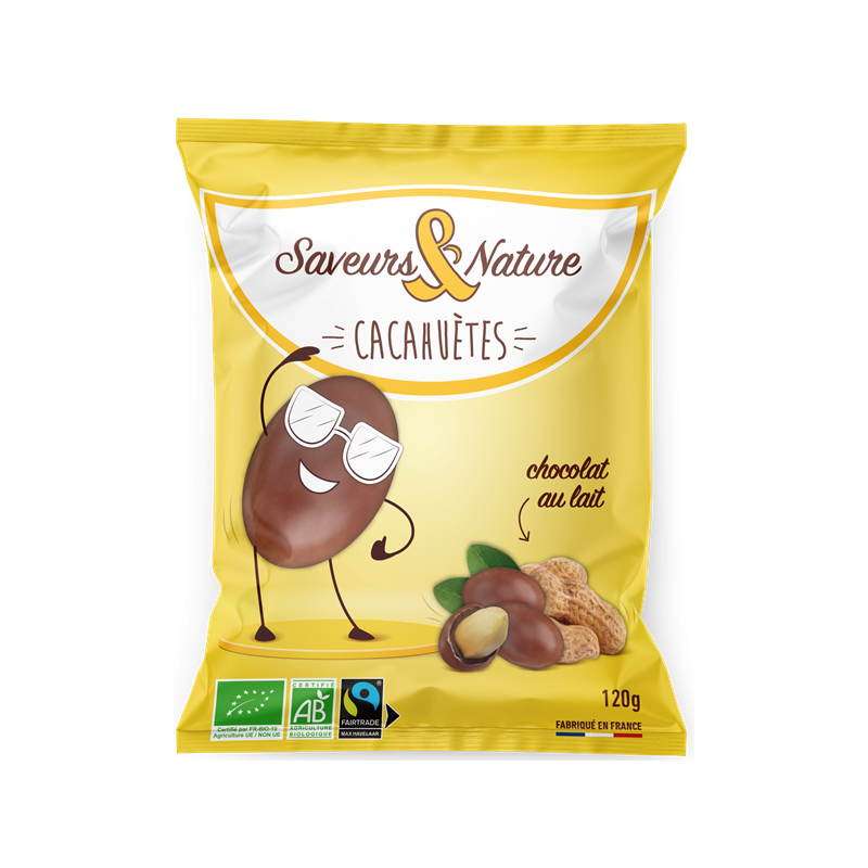 Drôles de cacahuètes enrobées de chocolat au lait 120g