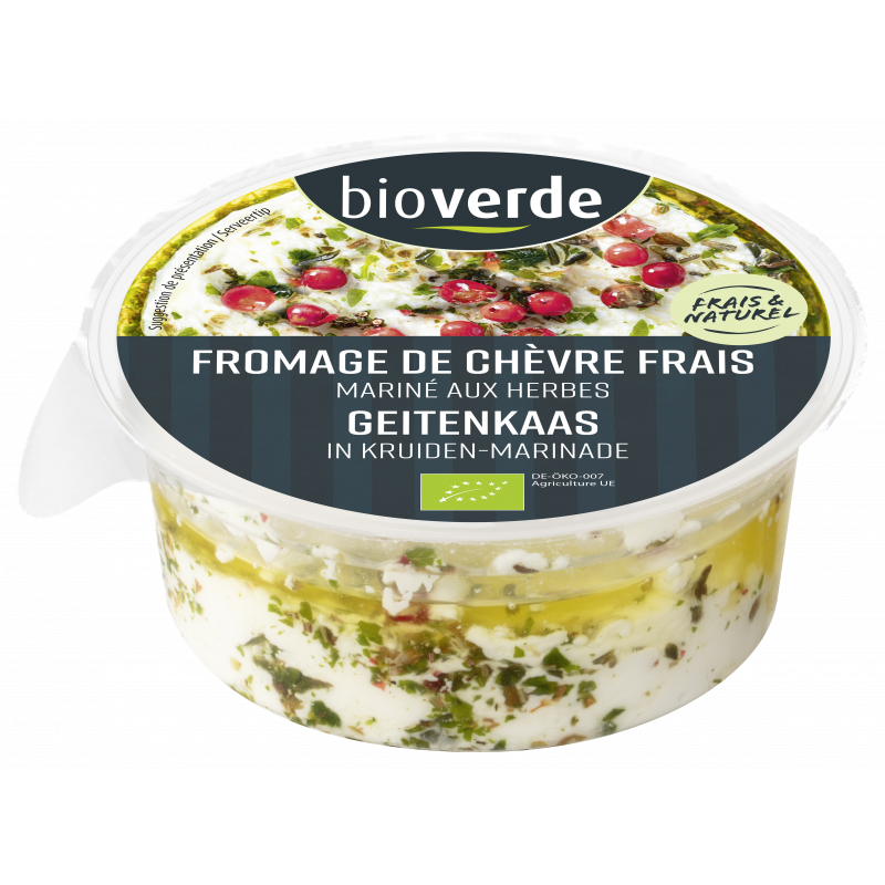 Fromage de chèvre frais mariné aux herbes, lait pasteurisé 100g
