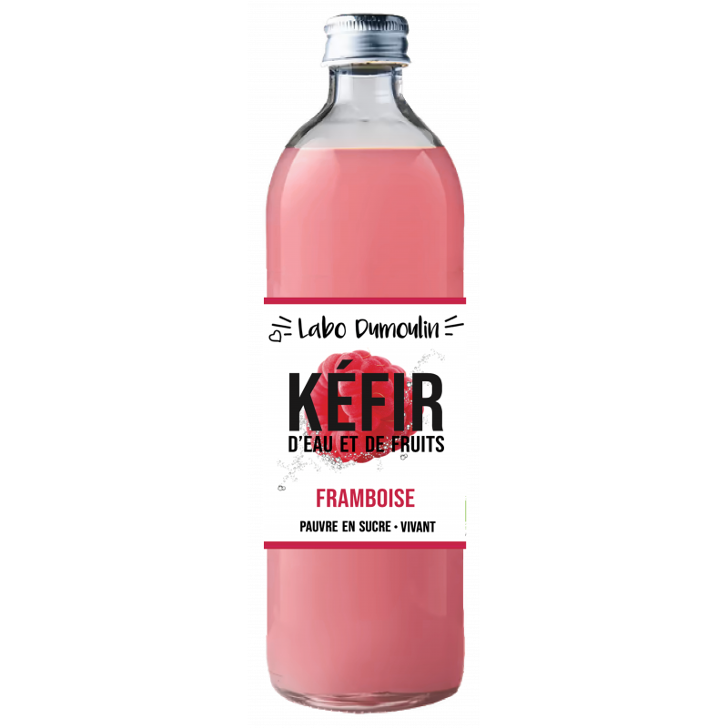 Kéfir d'eau et de fruits framboise, naturellement pétillant, 75cl