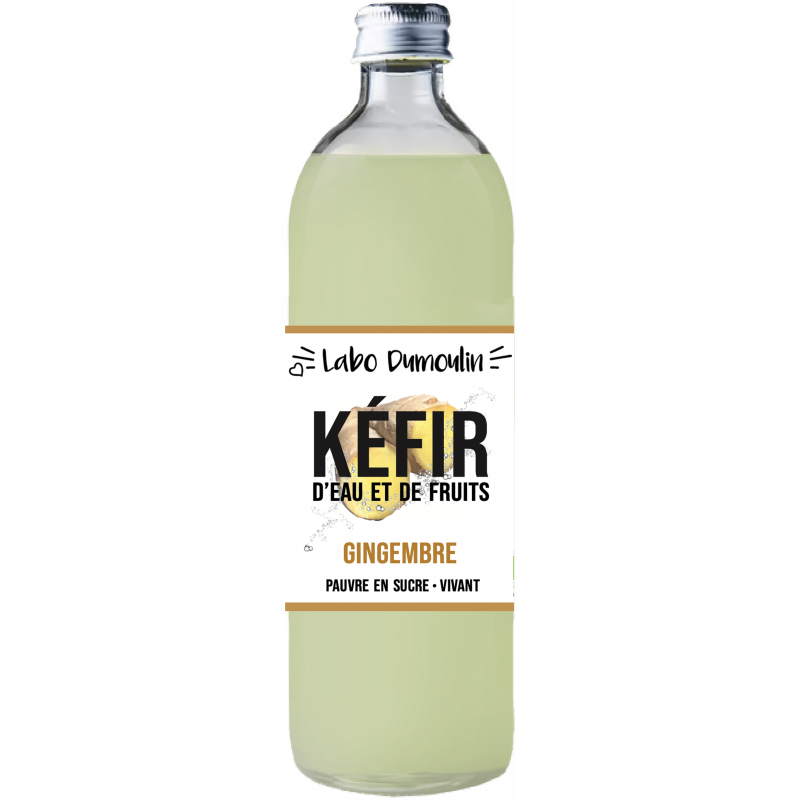 Kéfir d'eau et de fruits gingembre, naturellement pétillant, 75cl