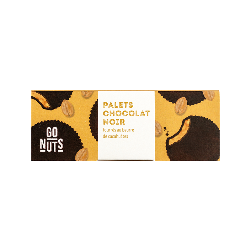 Palet chocolat noir fourré au beurre de cacahuètes 34g