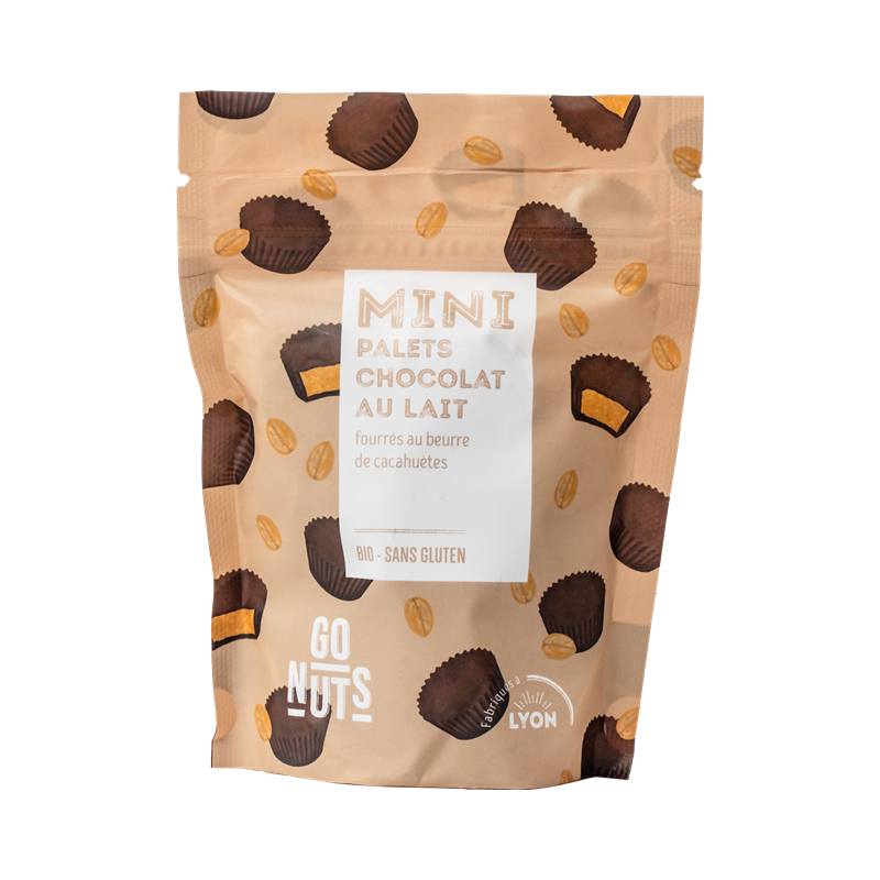 Palet chocolat au lait fourré au beurre de cacahuètes 120g
