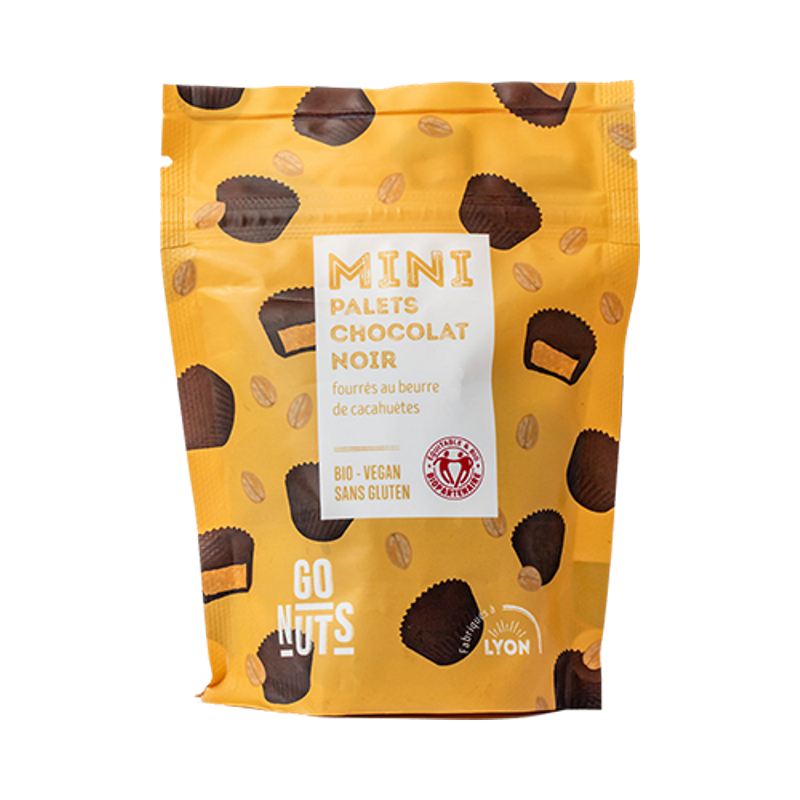 Palet chocolat au noir fourré au beurre de cacahuètes 120g