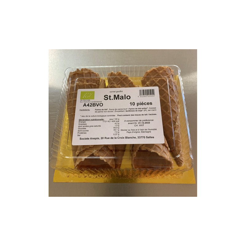 Cornet de glace gaufré x10 166g