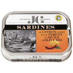 Sardines au citron confit et piment à l'huile d'olive bio 115g