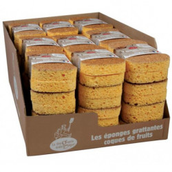 Lot de 2 éponges grattantes coques de fruits en display