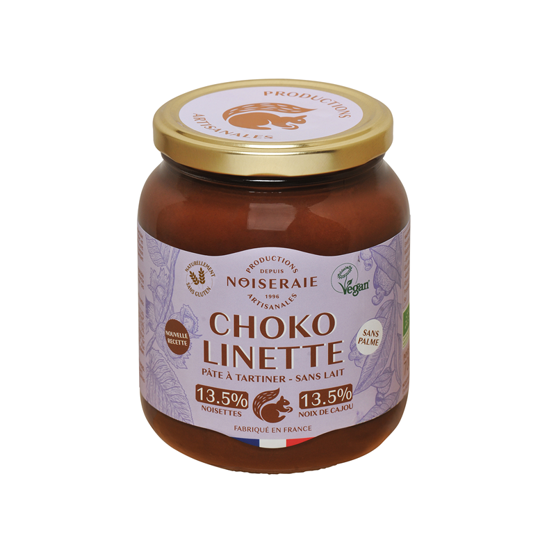Pâte à tartiner choko linette, noisette 13,5% & cajou 13,5%, 700g