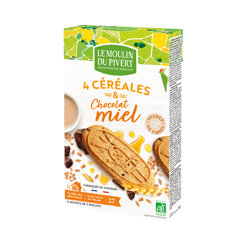 P'tit déj céréales, chocolat miel 190g