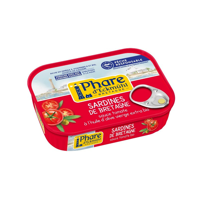 Sardine pêche responsable" sauce tomate à l'huile d'olive vierge extra bio 135g"