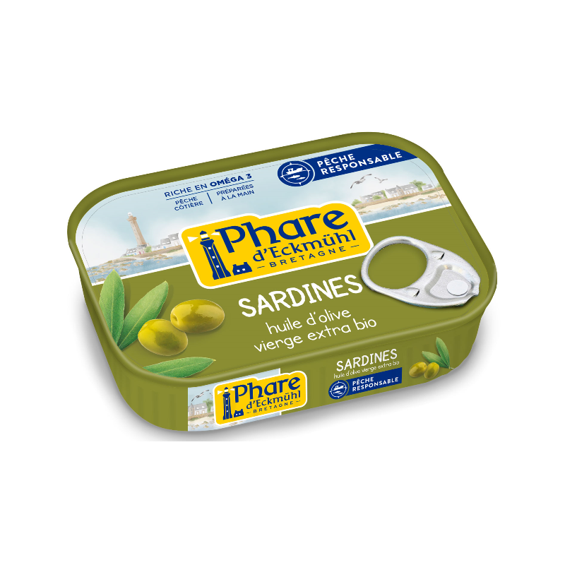 Sardine pêche responsable" à l'huile d'olive bio 135g"