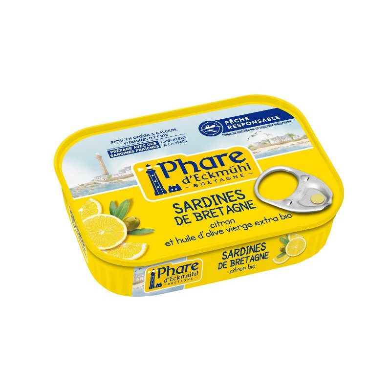 Sardine pêche responsable" citron et huile d'olive vierge extra 135g"