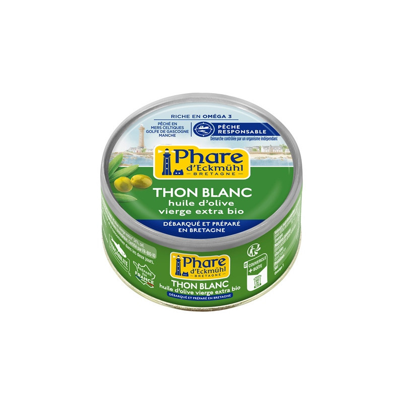 Thon blanc germon pêche responsable" à l'huile d'olive vierge extra bio 80g"