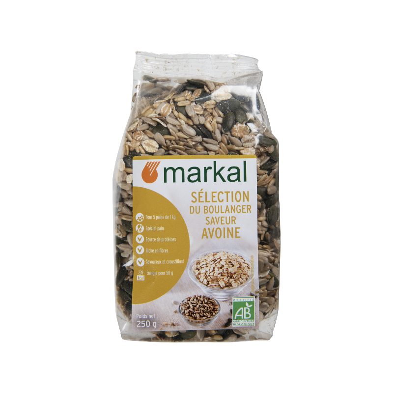 Saveur du boulanger, avoine 250g (avoine, tournesol décortiqué, graine courge)