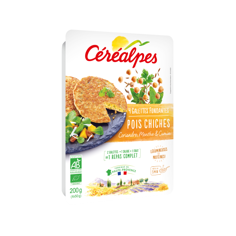 Galette fondante pois chiches, coriandre & cumin, 4x50g