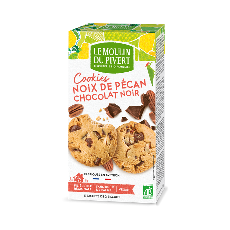 Cookies aux noix de pécan et gros éclats de chocolat noir 175g, végan