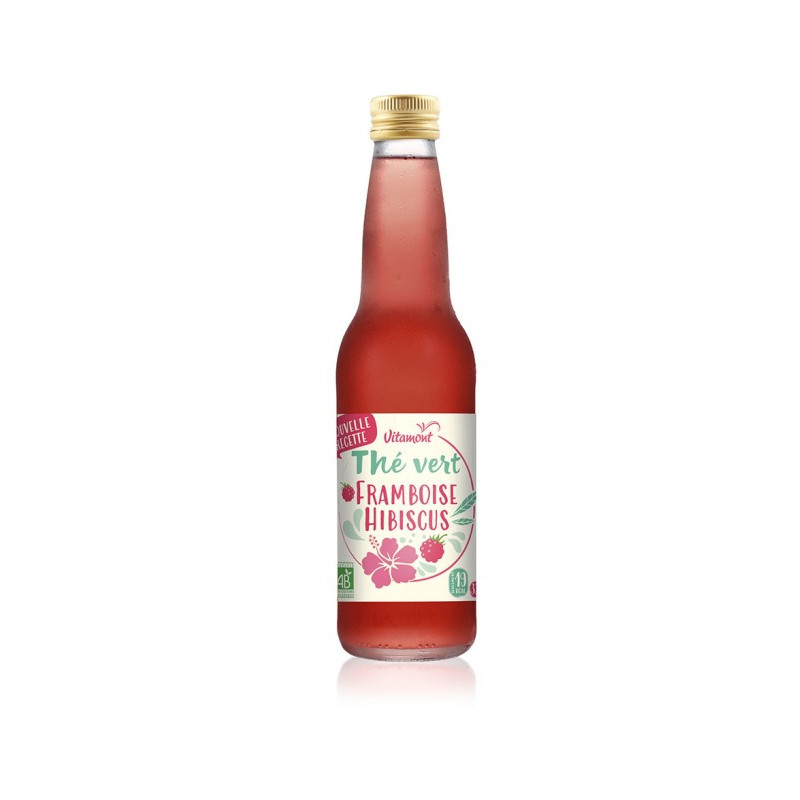 Thé glacé, thé matcha équitable framboise hibiscus 33cl