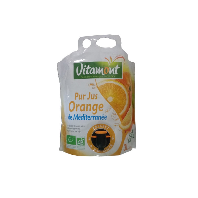 Pur jus orange de Méditerranée, fontaine souple 3L