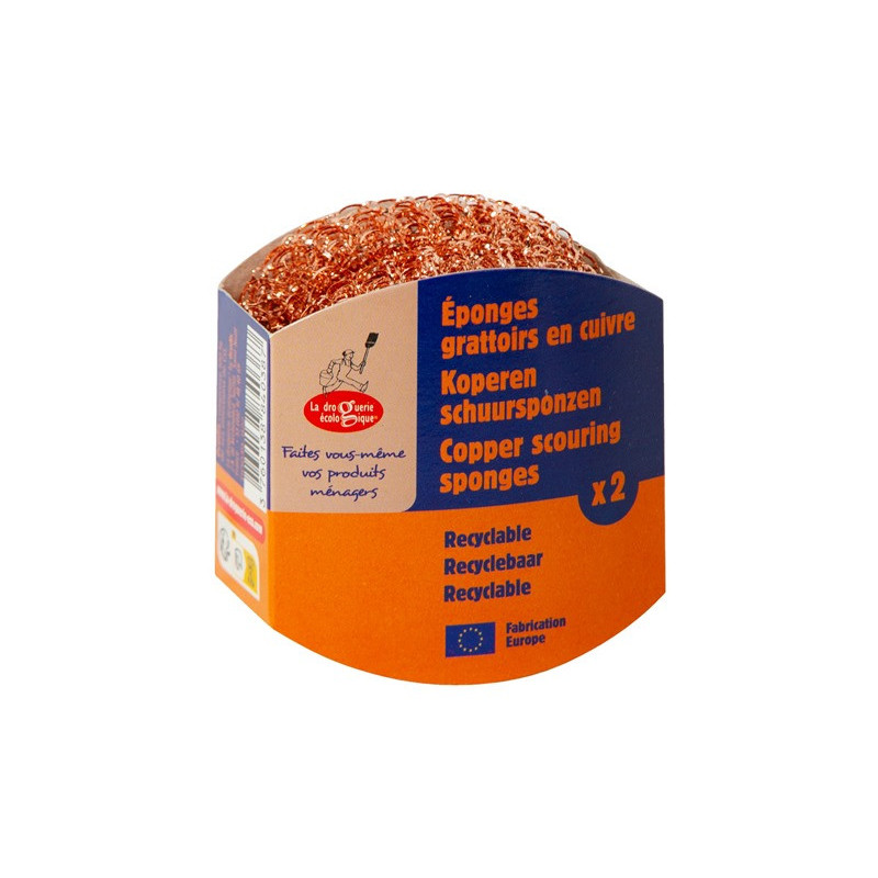 Lot de 2 éponges grattoir en cuivre
