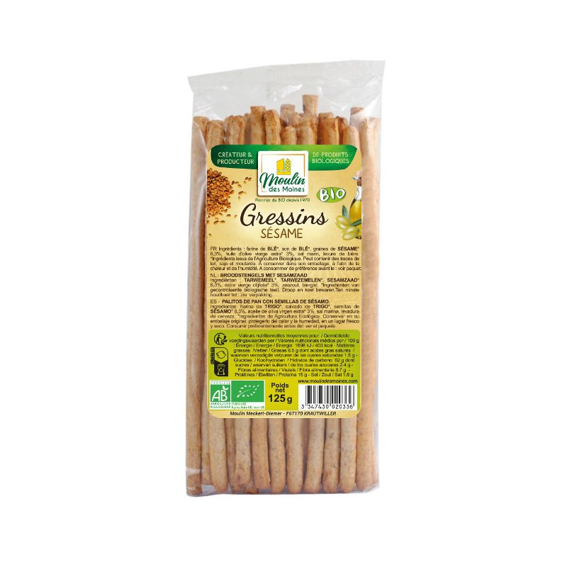 Gressins aux graines de sésame 125g